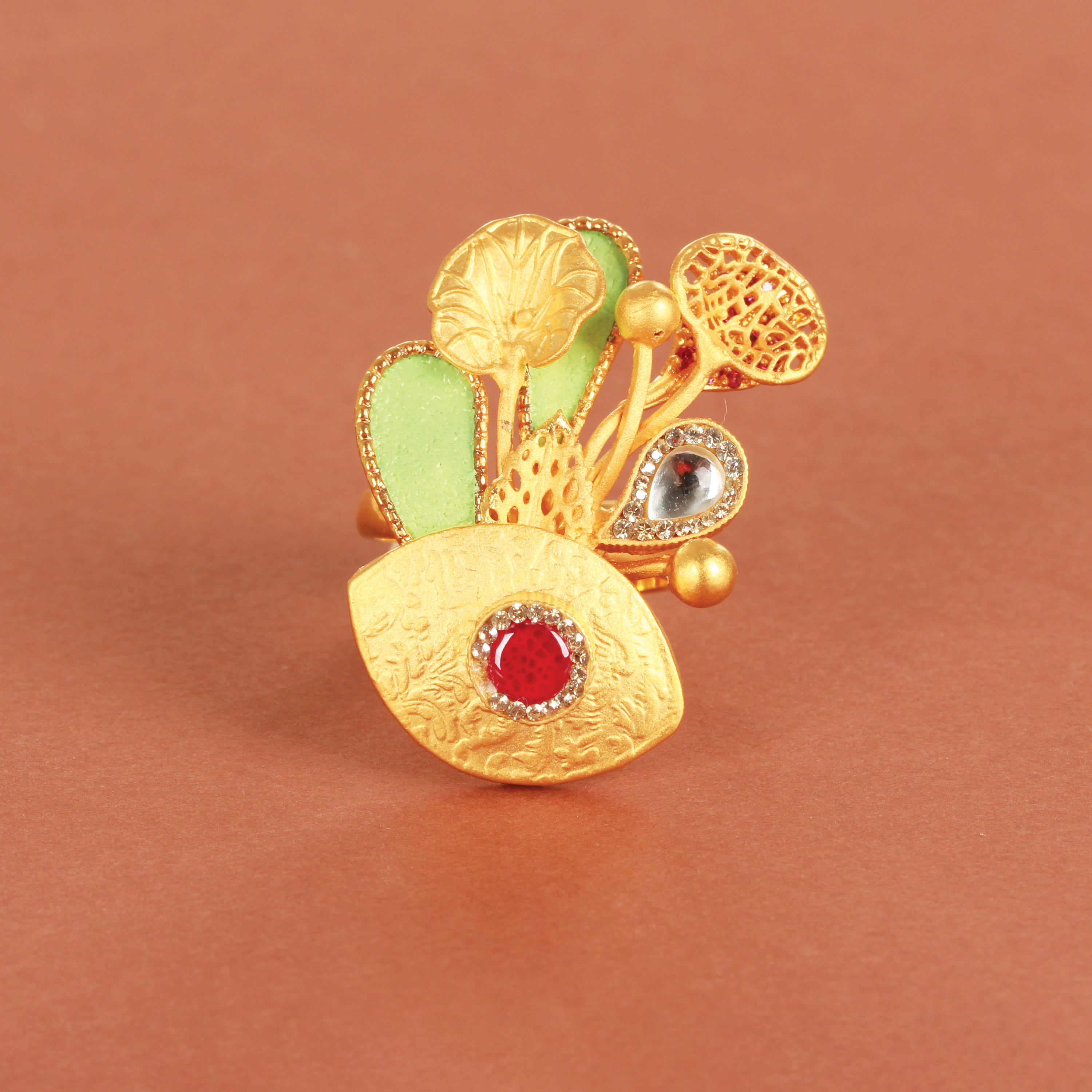 Elegance Of Beauty Gold Plated Heritage Ring – The Velli Shop