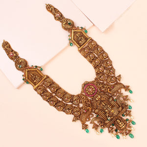 Adhirsta Lakshmi Gold Plated 3D Kundan Nagas Haram