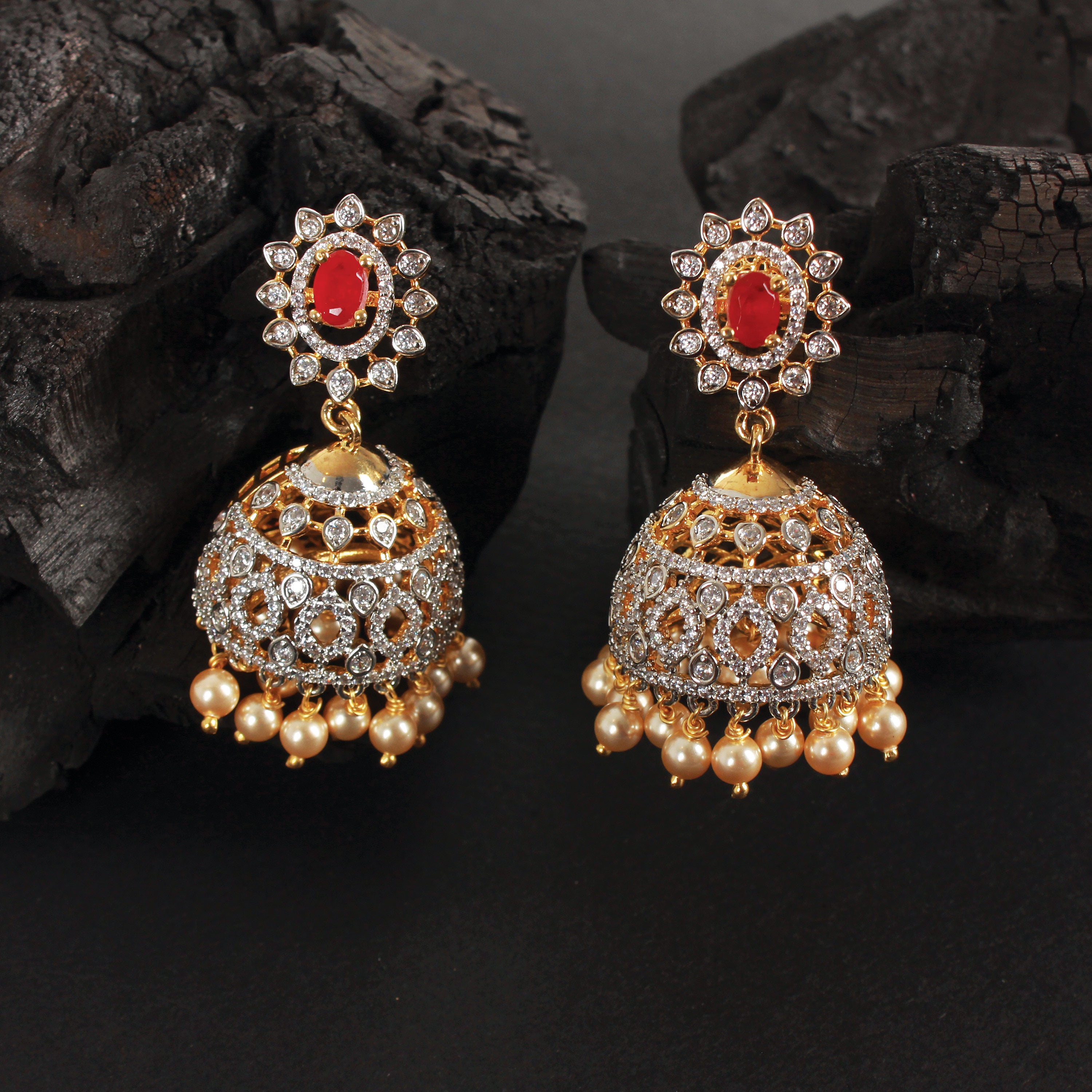 Cz fashion jhumkas