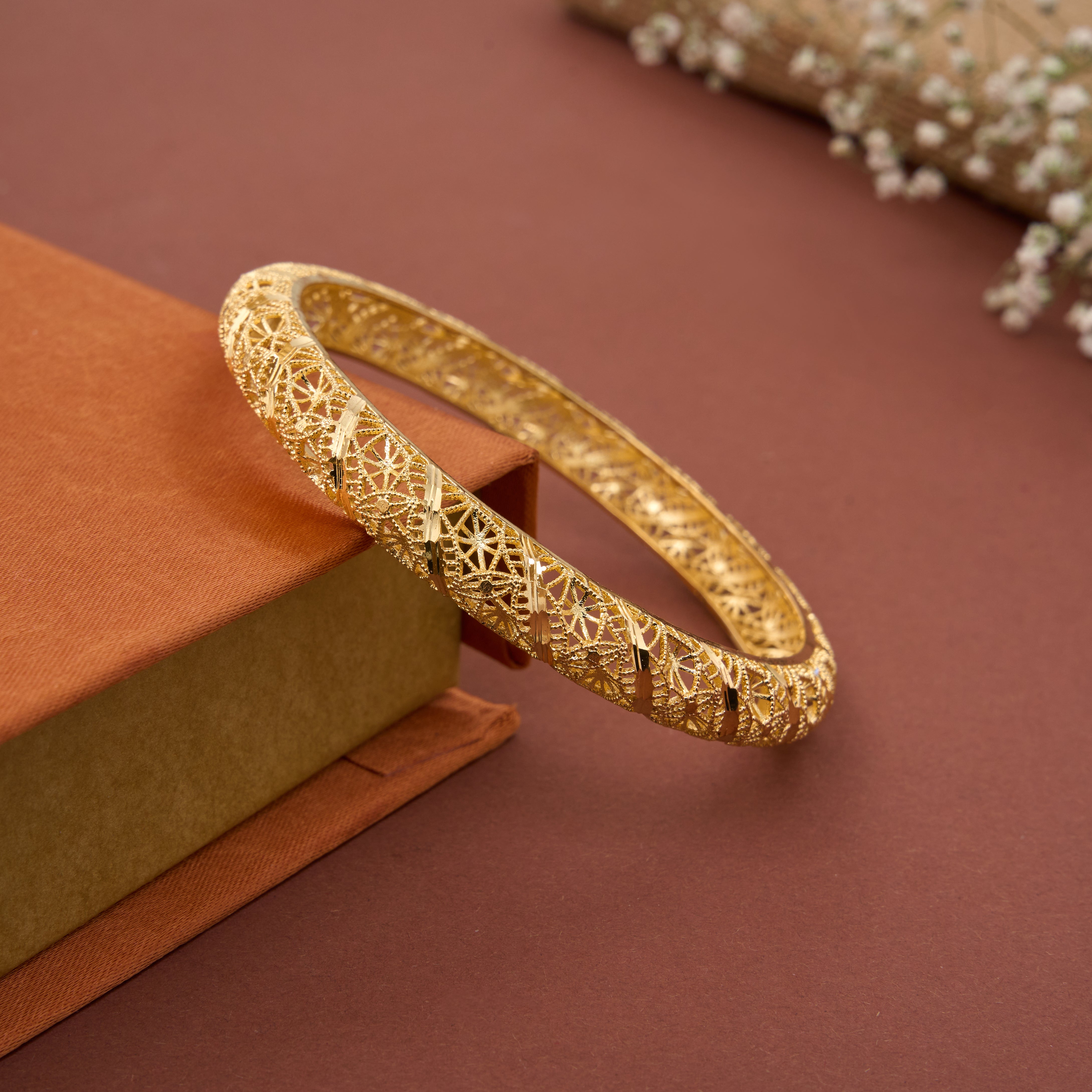 Sparking Gold Plated Silver Turkey Bangles – The Velli Shop