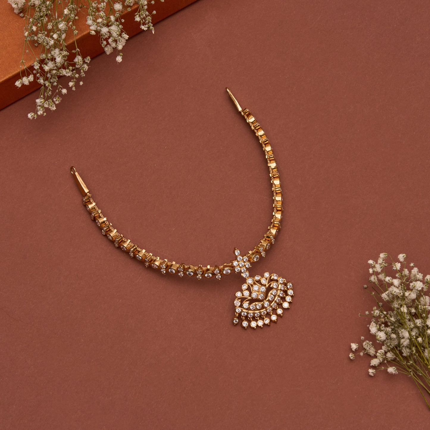 buy white stone attigai necklace for women