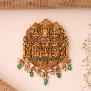 3D Nagas Gold Plated Perumal With Lakshmi Pendant