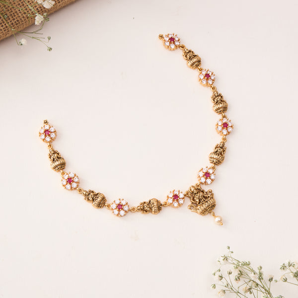 Mesmerising Nagas Lakshmi Necklace In Silver With Gold Plating