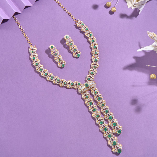 Silver Elite Victorian Necklace And Earring SET