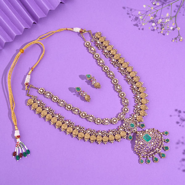 Cascading Layered Curve Necklace With Earring Elite Collection