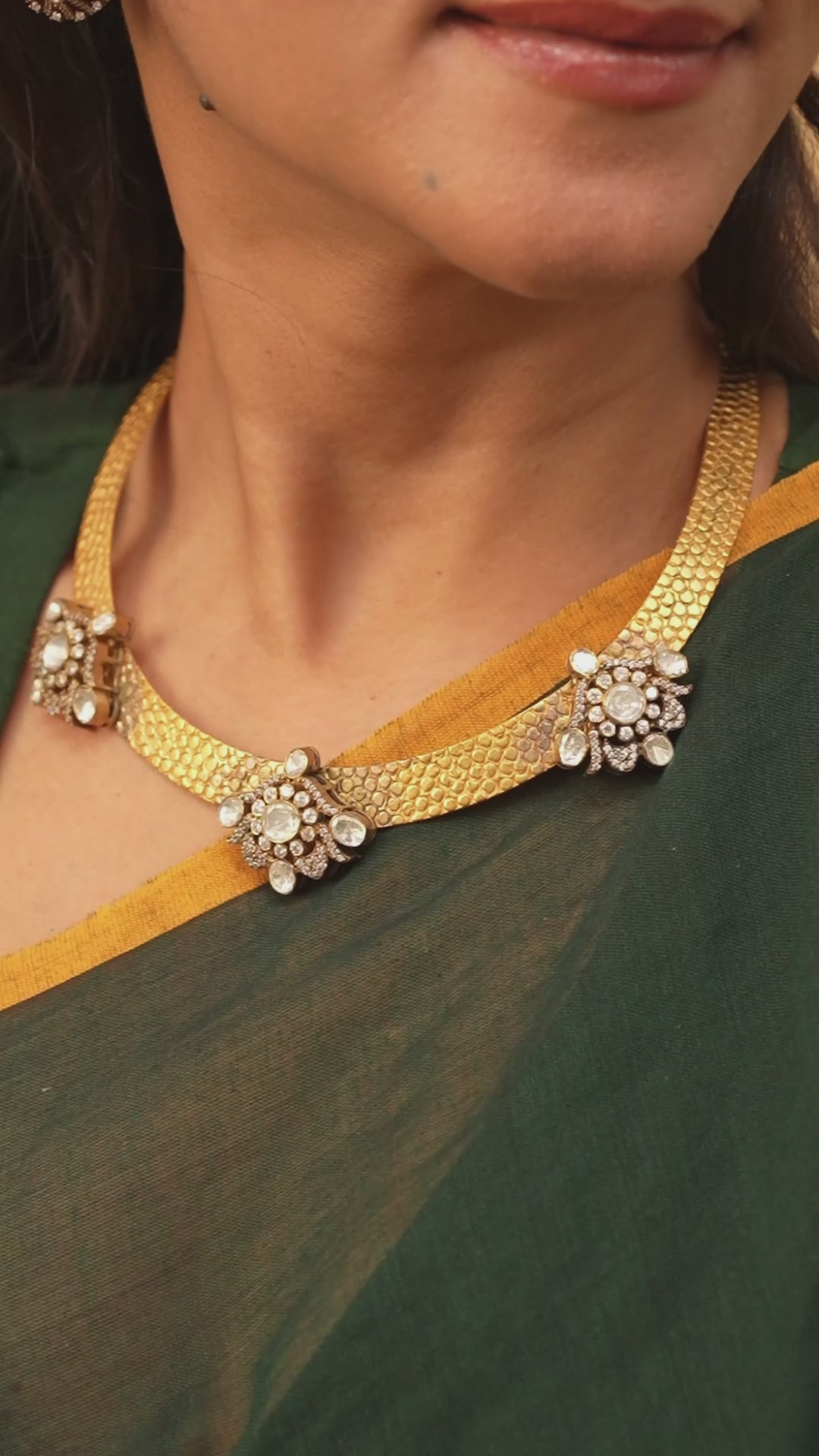 Stunning Studded Victorian Moissanite Necklace