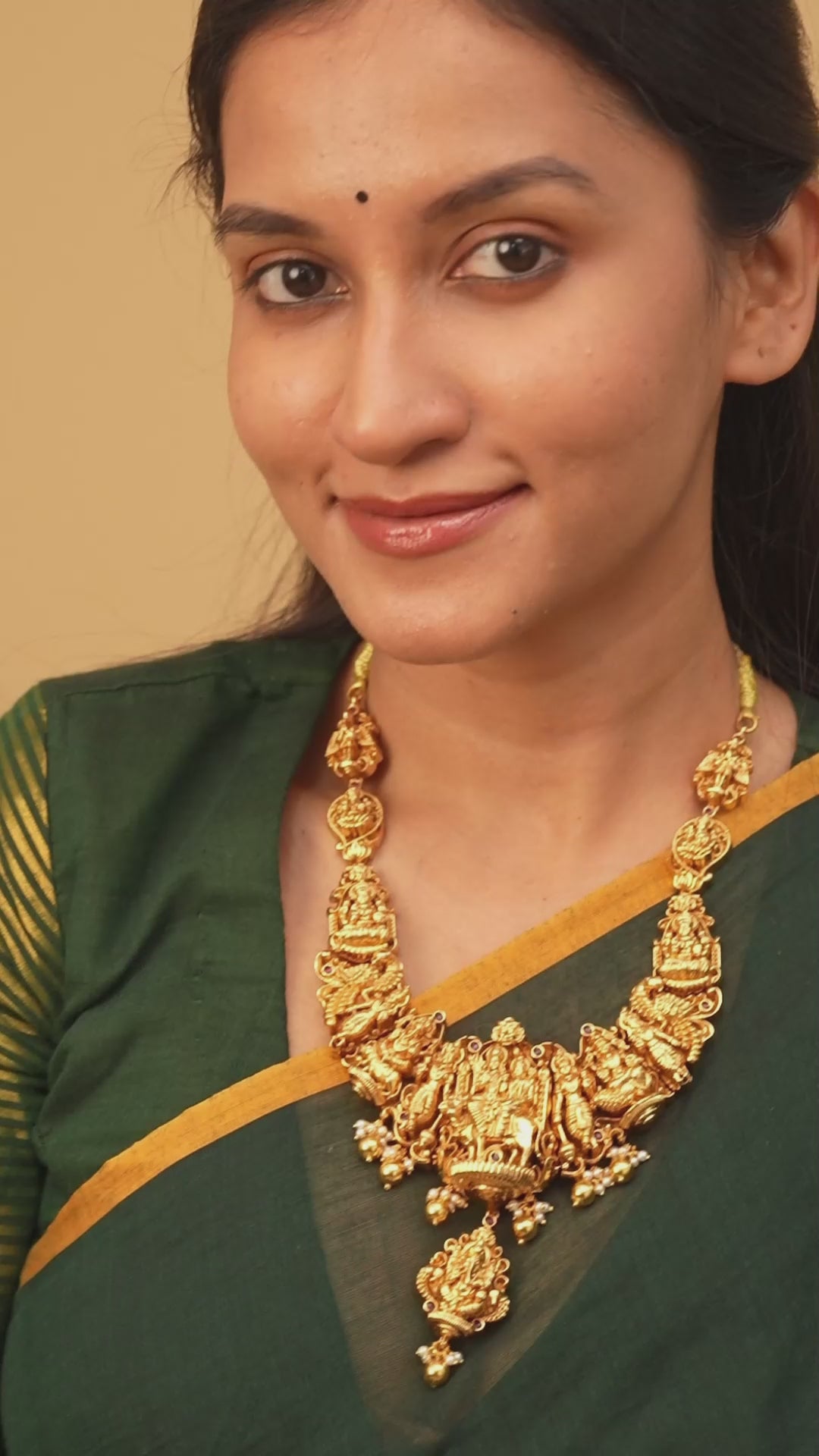 Shivan Parvathi Gold Plated 3D Nagas Necklace