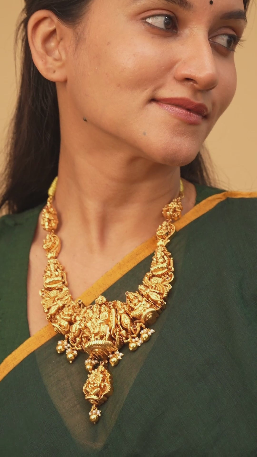 Shivan Parvathi Gold Plated 3D Nagas Necklace