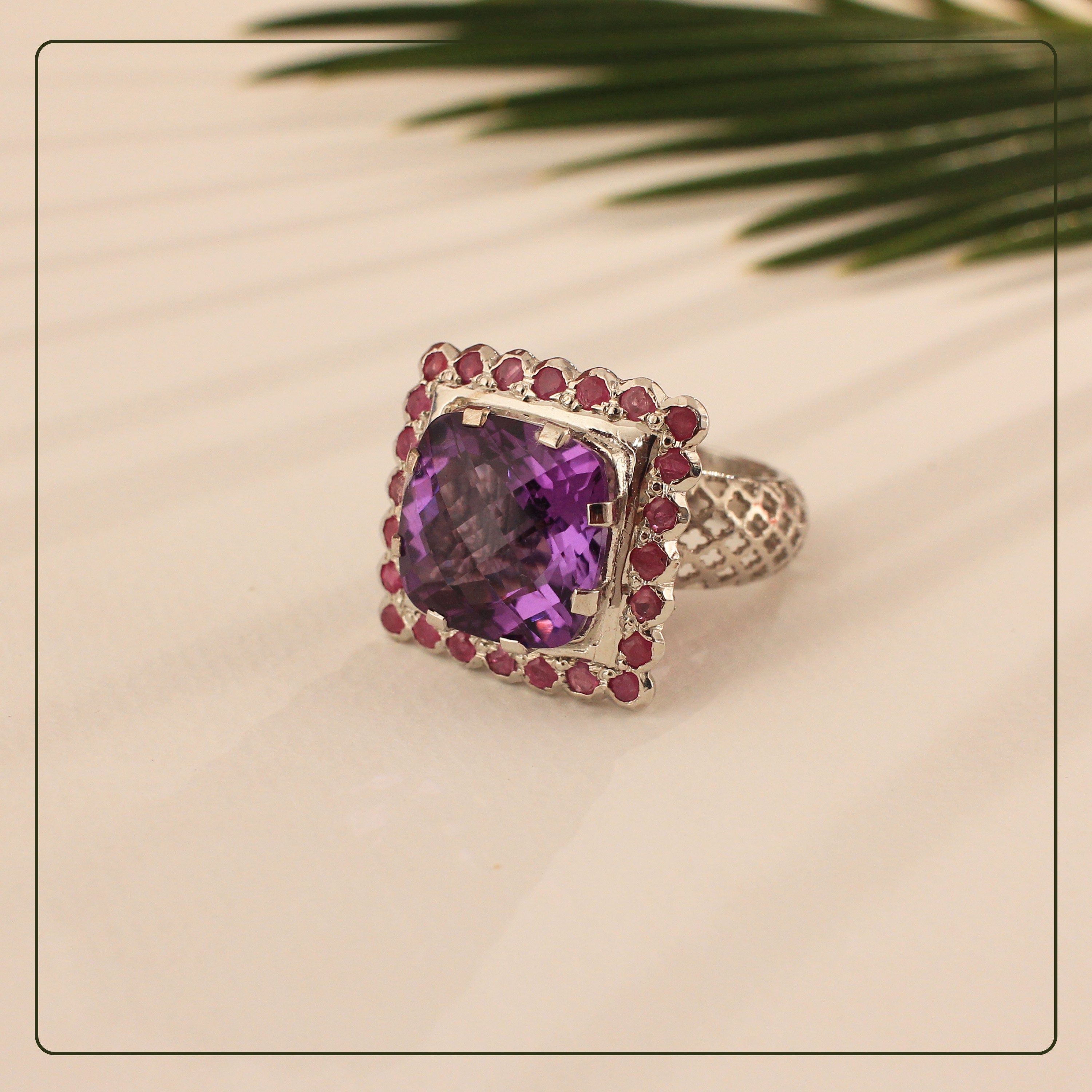 Amethyst and sale ruby ring