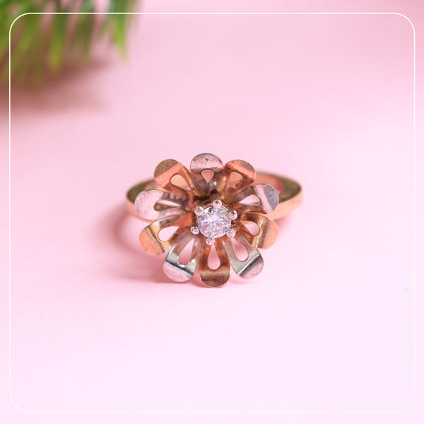 Blooming Flower Rose Silver Ring